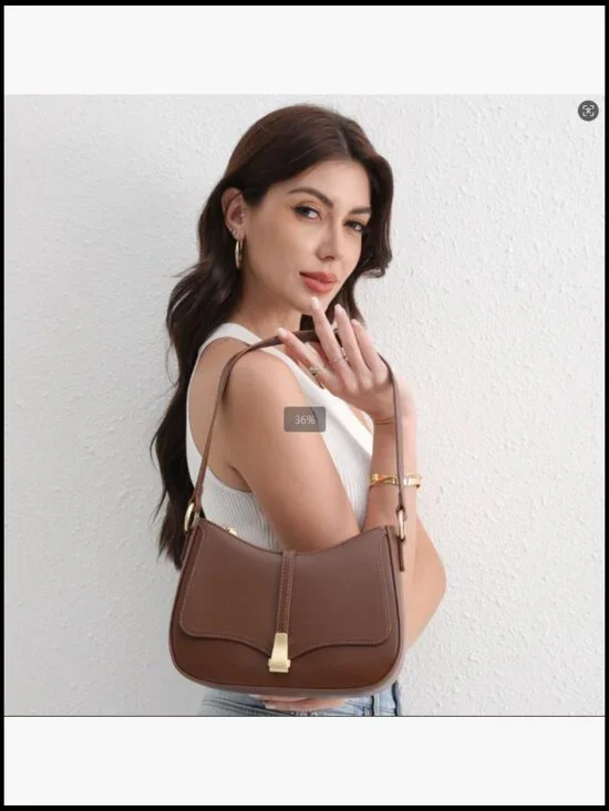 Vintage Retro Vegan Leather Shoulder Bag Quilted Crossbody Clutch Tote - Picture 7 of 7